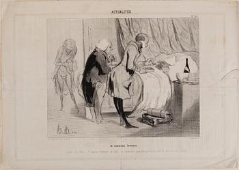 HONORÉ DAUMIER, among others,  lithographs, 9, stamped signature.
