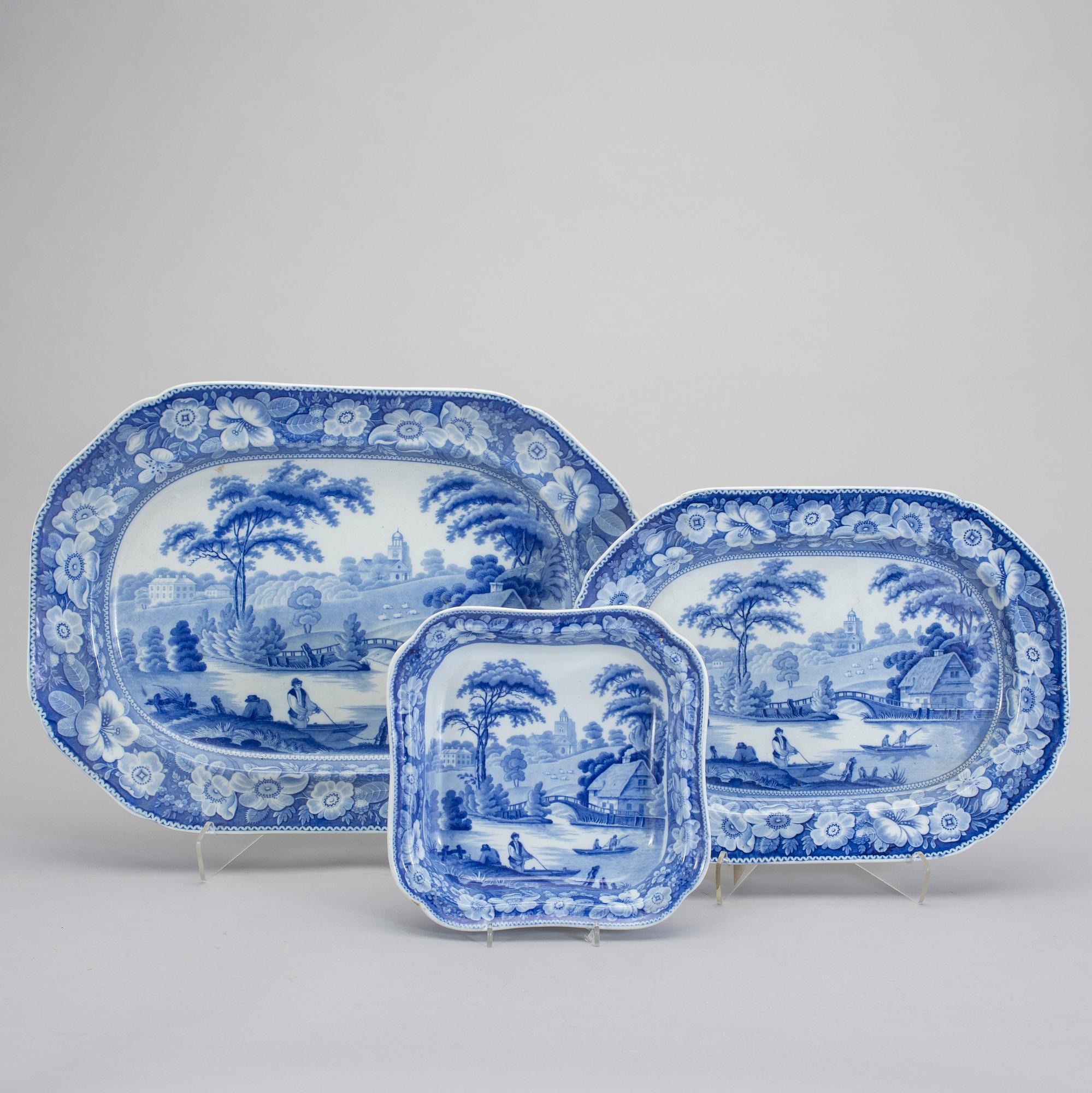 MATSERVIS, 36+4 delar, flintgods, bland annat England, 1800-talets första del.
