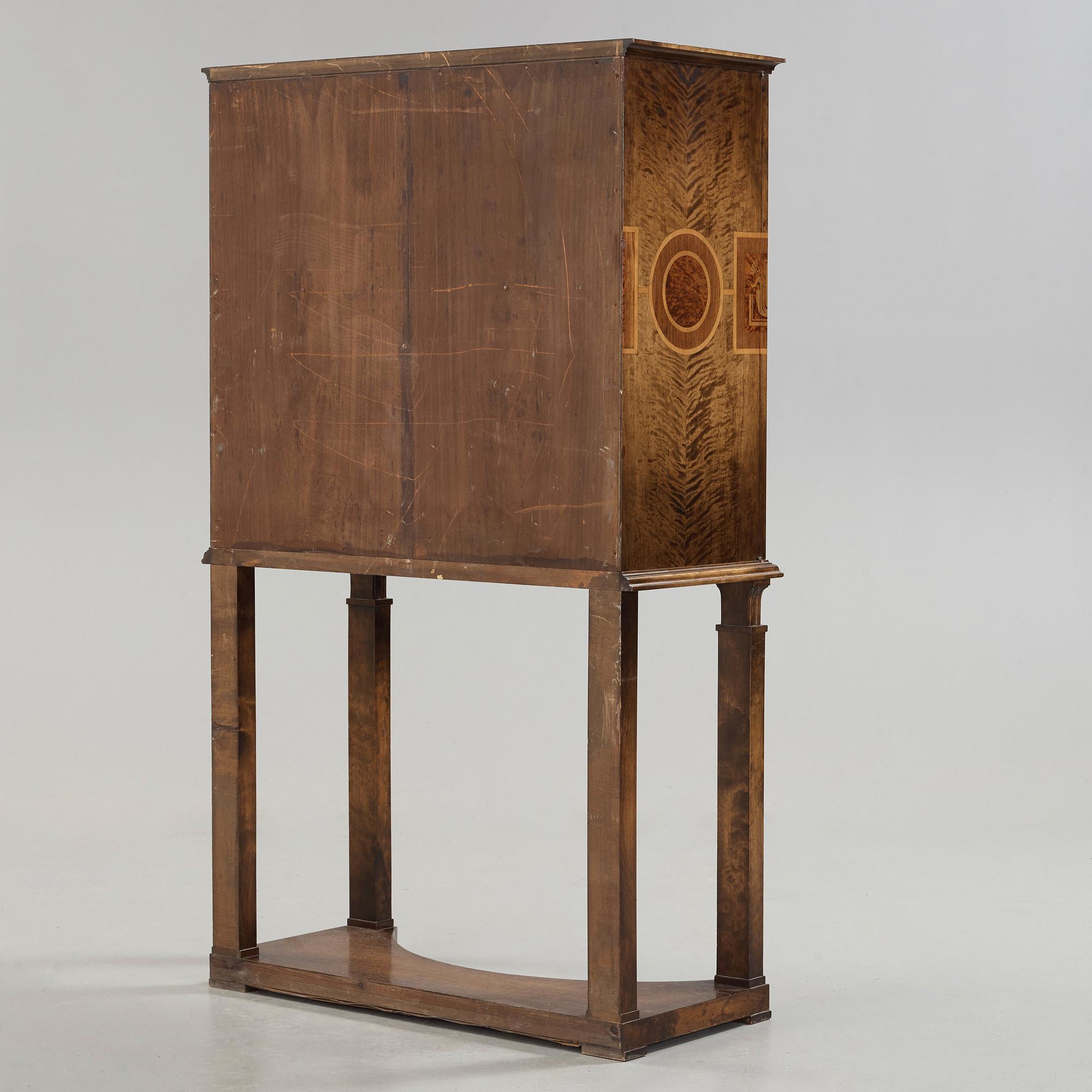 A Swedish Grace stained birch cabinet attributed to Ture Ryberg, J.E Blomqvist Möbelfabrik, Uppsala, 1920-30's.
