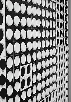 A Victor Vasarely porcelain wall relief by Rosenthal.