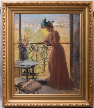 Albert Edelfelt, "LADY ON THE BALCONY, LA PARISIENNE".