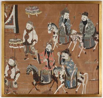 SIDENBRODERI, Kina, 1700-/1800-tal.