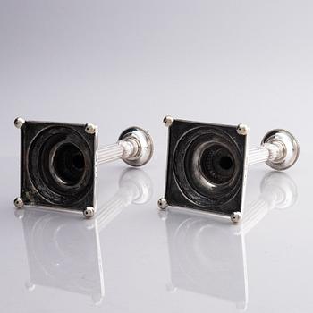 A pair of Swedish 18th century silver candelsticks, marks of Pehr Zethelius, Stockholm 1797.