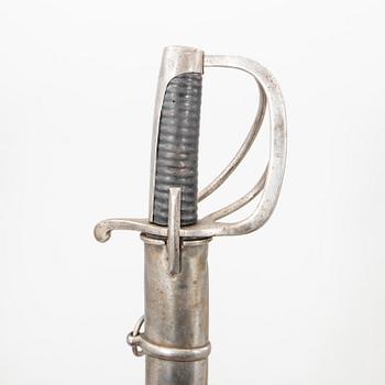 A Swedish cavalry sword, 1825 pattern with scabbard.