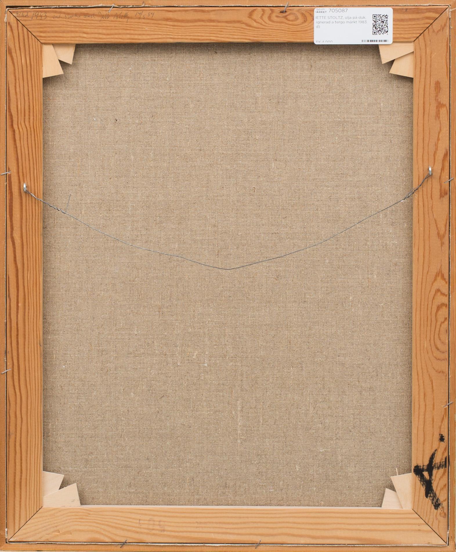 JETTE STOLTZ, olja på duk, signerad a tergo märkt 1983.