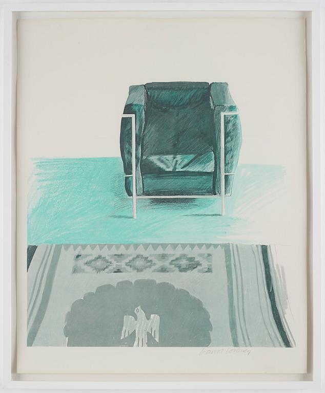 David Hockney After, "Corbusier Chair and Rug".