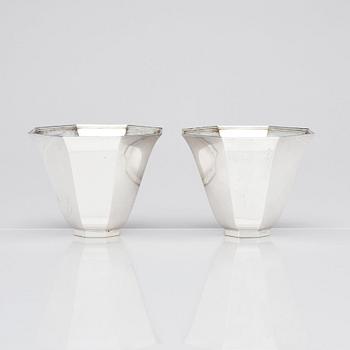 Wiwen Nilsson, a pair of bell-shaped sterling bowls, Lund, Sweden 1963-1964.