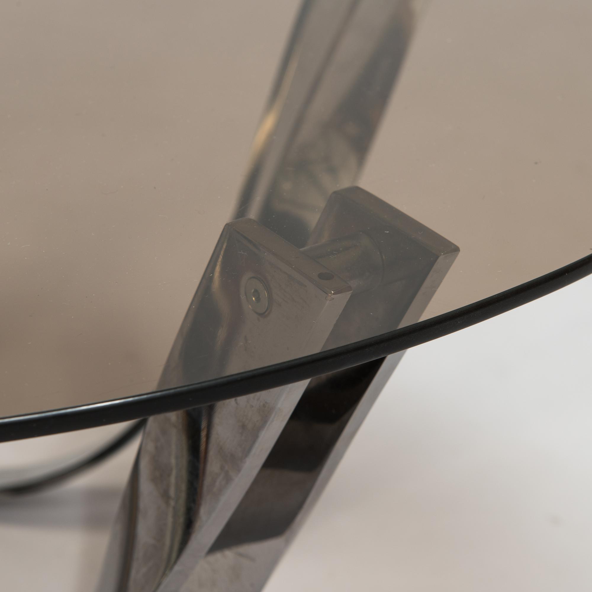 A 1970s glass top coffee table by Roger Sprunger for Dunbar USA.