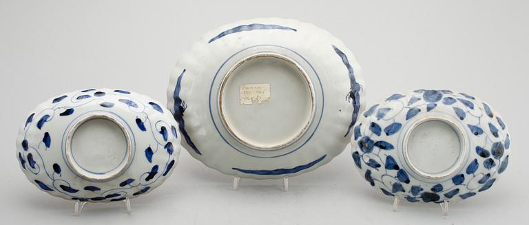 FAT, 3 st, porslin, Imari, Japan, 1800-/1900-tal.