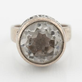 Ring, silver with rock crystal.