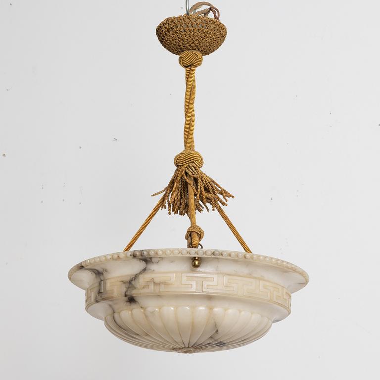 An alabaster ceiling lamp, 1920s.