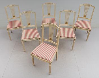 STOLAR, 6 st, gustaviansk stil, 1900-talets andra hälft.