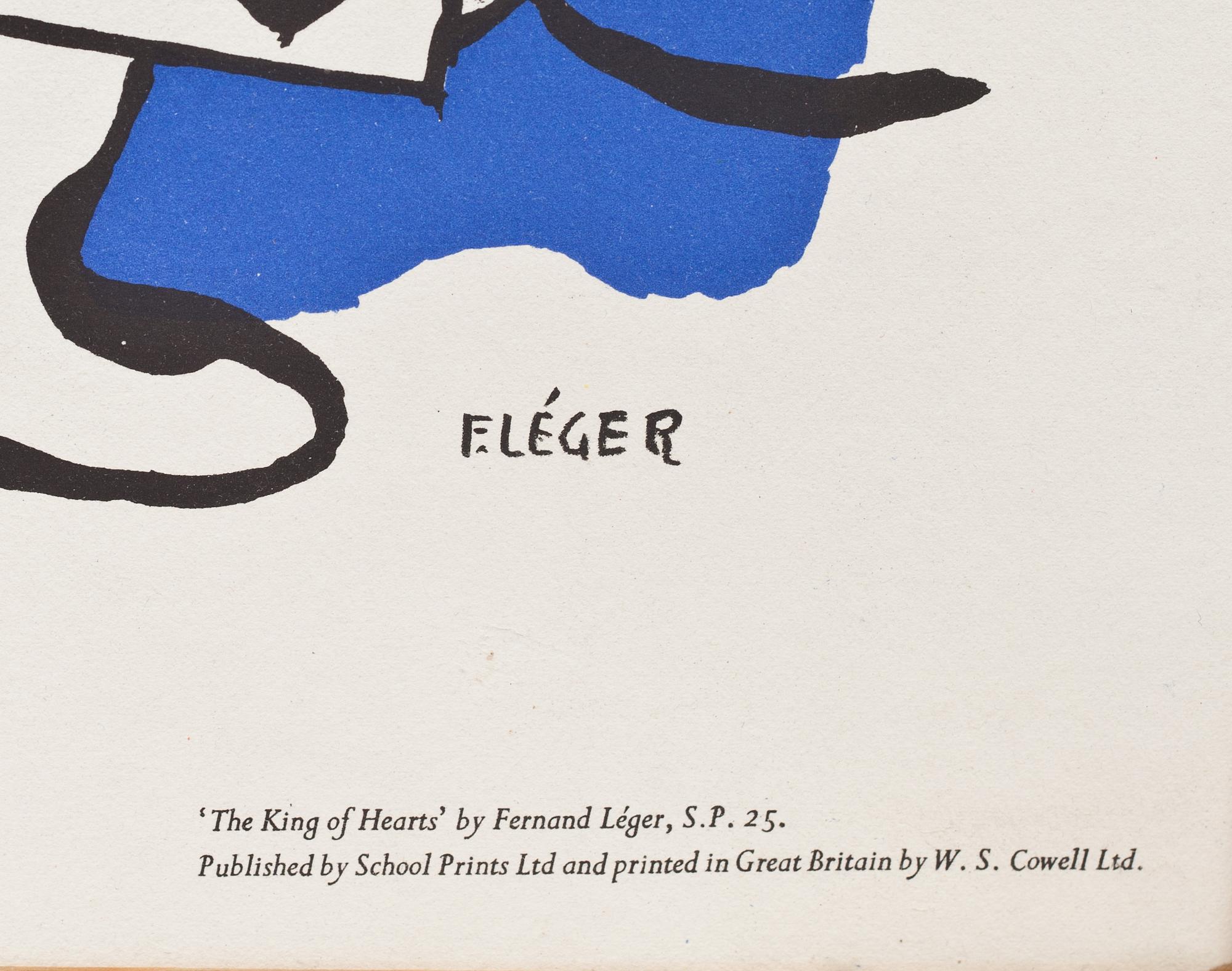 FERNAND LÉGER, färglitografi, utgiven School Prints Ltd, tryckt hos W S Cowell Ltd, signerad i trycket.
