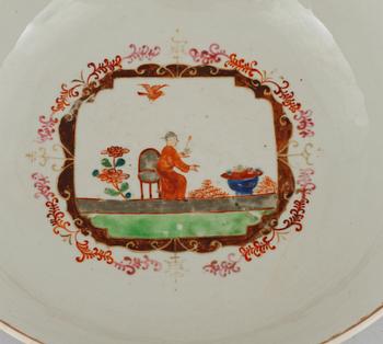 A famille rose 'European Subject' punch bowl, Qing dynasty, Qianlong (1736- 1795).