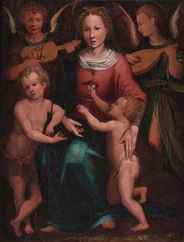Rafael Circle of, The madonna with the child and John The Baptist.