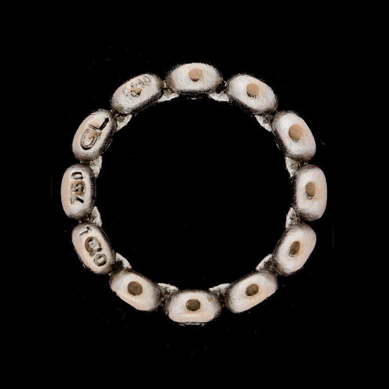 RING, 18 k vitguld med briljantslipade diamanter ca 0,40 ct, "Boble", Ole Lynggaard. Vikt ca 9 g.