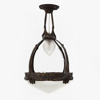 Taklampa, jugend, Arvid Böhlmarks lampfabrik, Stockholm, 1900-talets början.