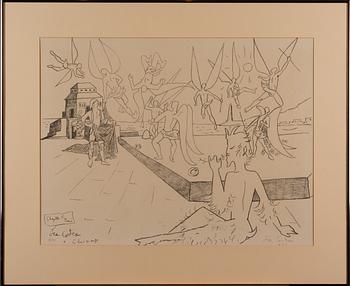 JEAN COCTEAU, litografi, signerad, numrerad 26/35 samt daterad -57.