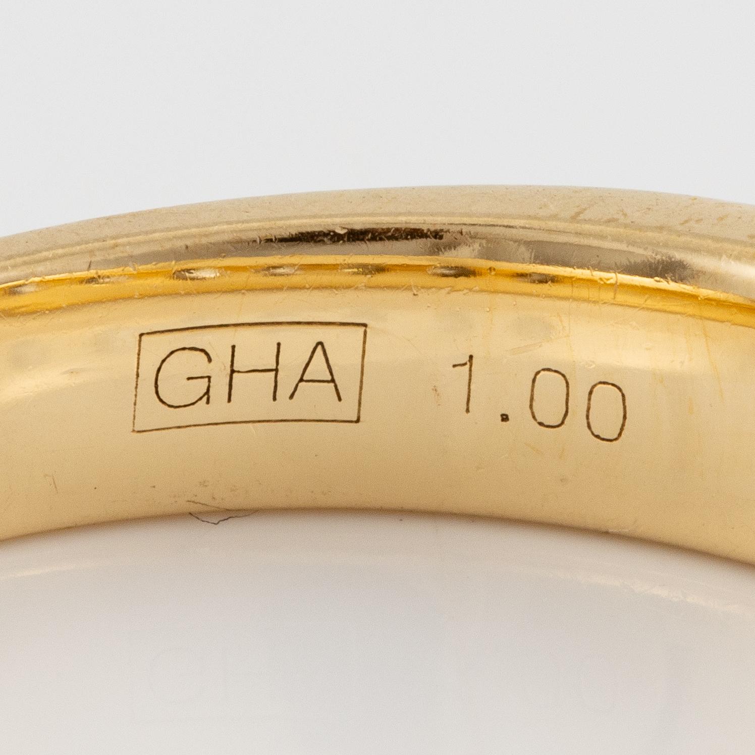 Ring halvallians 18K guld med briljantslipade diamanter.