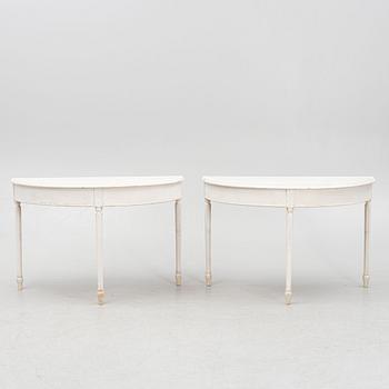 Two crescent shaped tables, beginning of the 20th century.