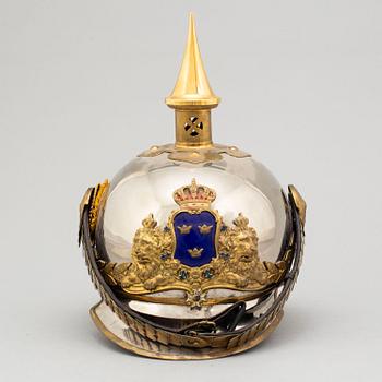 A officer's helmet for the mounted Royal liferegiment. Second half of the 20th century.