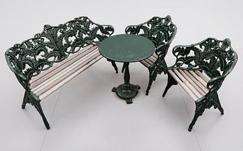 TRÄDGÅRDSMÖBLER, 4 delar, 1900-talets andra hälft.