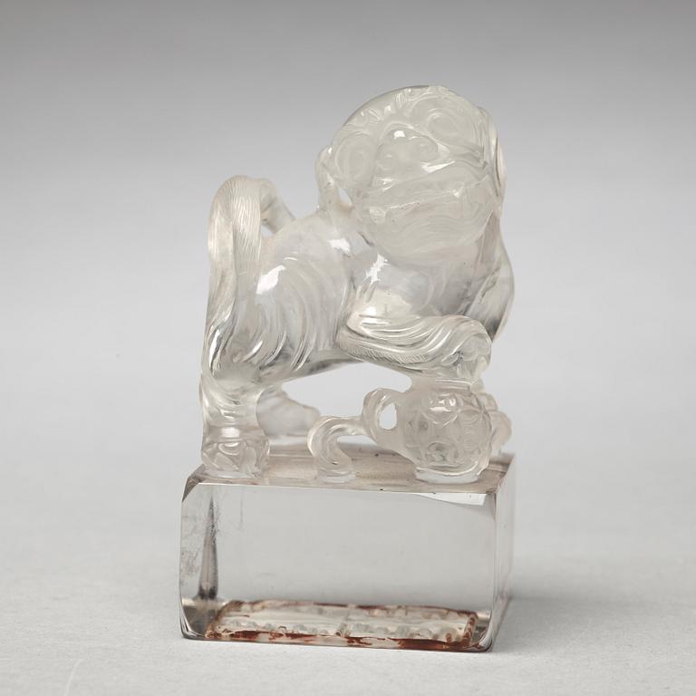 A rock chrystal seal stamp, late Qing dynasty.