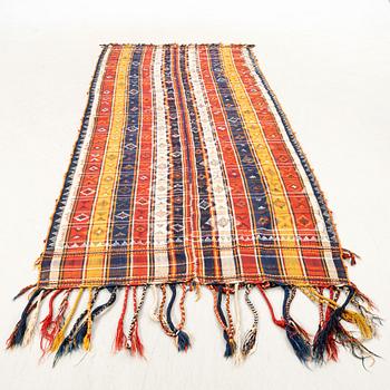 Kashgai rug semi-antique, two joined pieces, approximately 338x140 cm (without tassels).