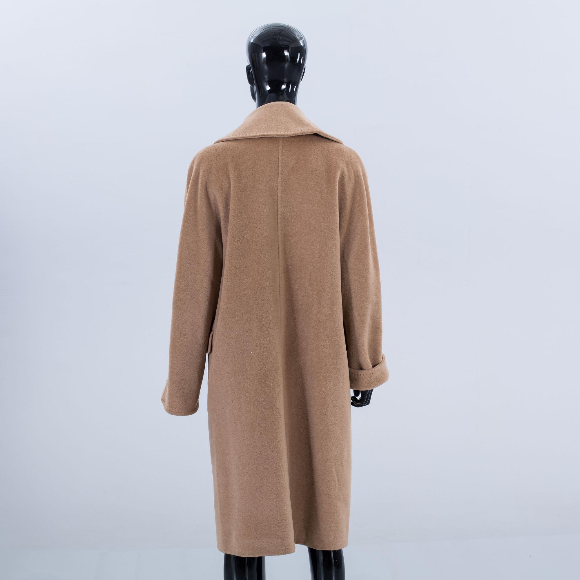 French Vintage wool×cashmere Coat Trade Mark cashmere wool Full coat size L Black/White