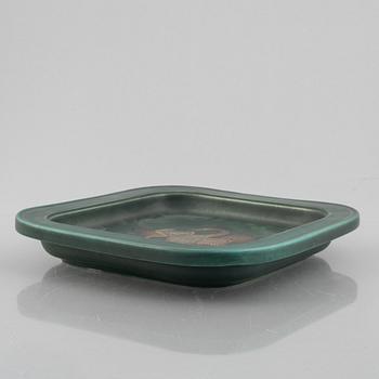 Wilhelm Kåge, stoneware dish, 'Argenta', Gustavsberg.