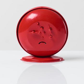 Martin Wickström, painted metal alarm clock, signed MW and dated -97.