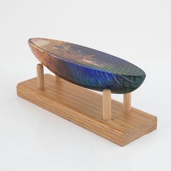 Bertil Vallien, skulptur, båt, Kosta Boda 1995.