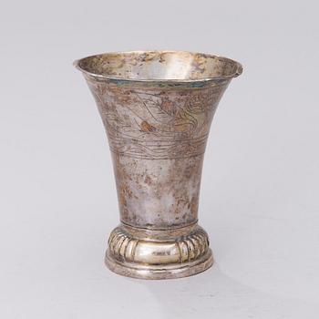 A BEAKER, silver, Jonas Lexell (Turku Finland 1730-1768), 1747. Weight c. 58 g.