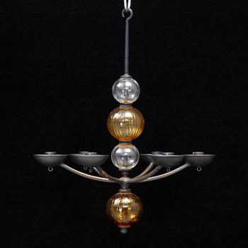 Carl Kihlberg, a Boda Smide glass and iron chandelier.