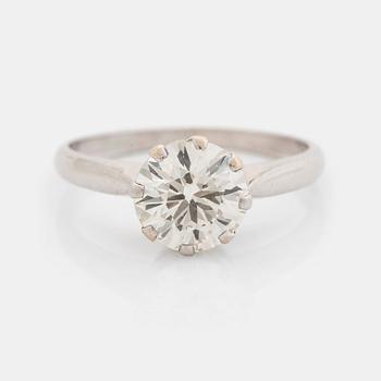 405. A platinum ring set with an old-cut diamond, by Wiwen Nilsson.