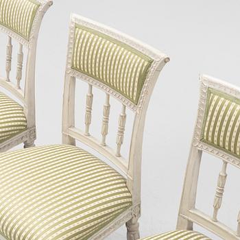 A set of three late Gustavian chairs by J. E. Höglander (master in Stockholm 1777-1813).