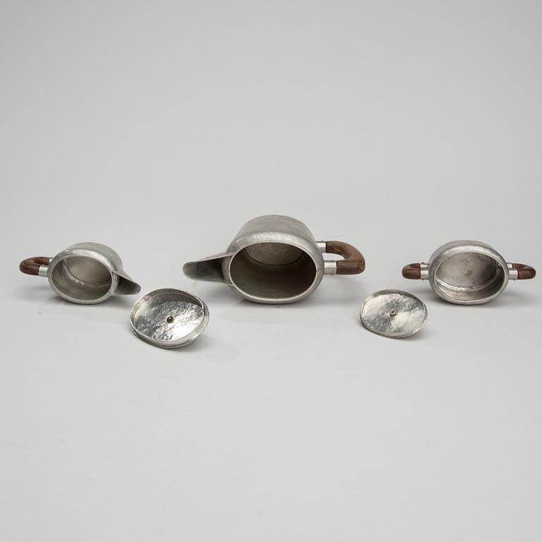 KAFFESERVIS, 3 delar, tenn, V. Lindman, Helsingfors, 1900-talets mitt.
