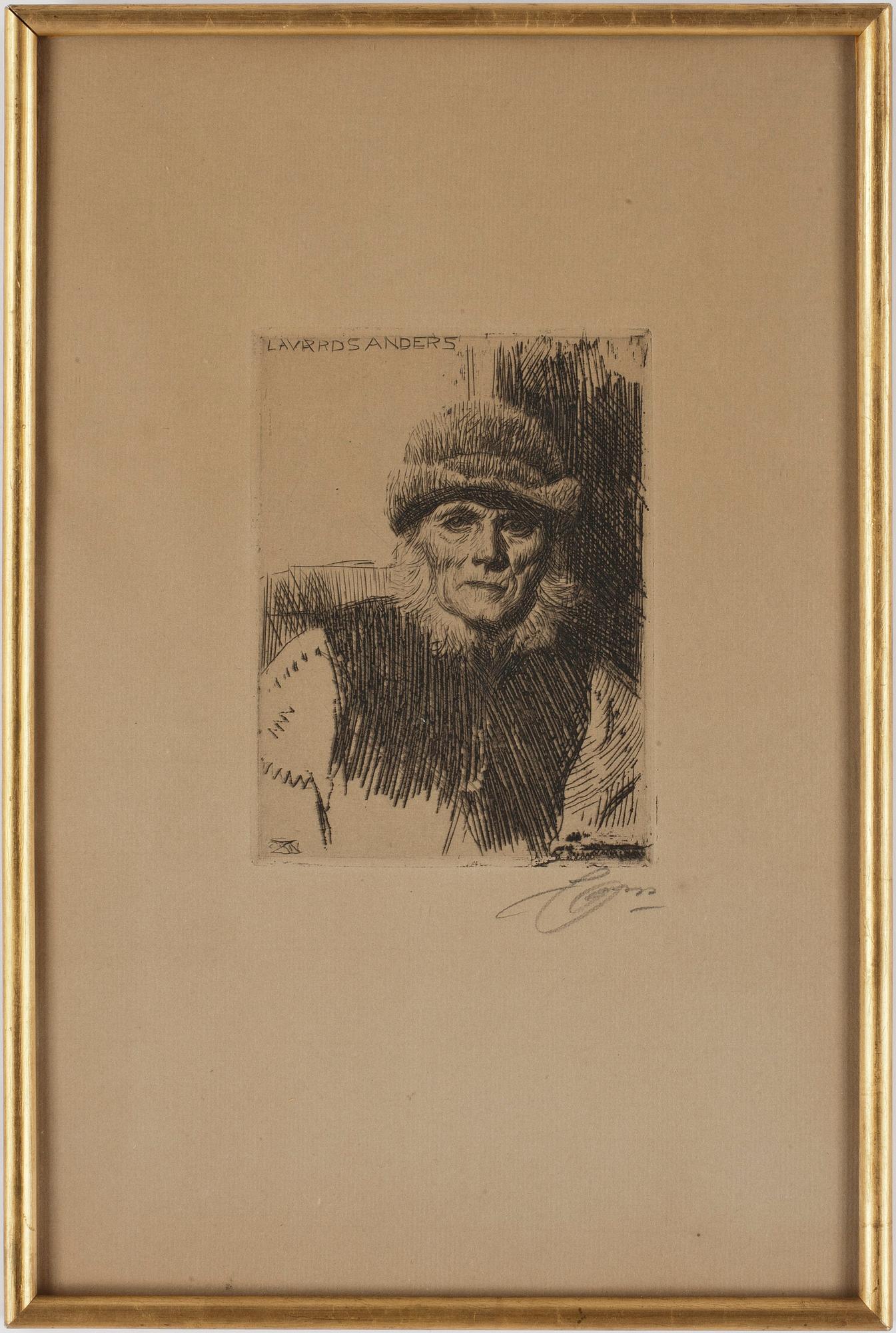 ANDERS ZORN, etsning, 1919, signerad.