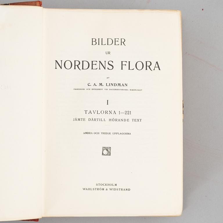 Three volumes of 'Bilder ur Nordens flora', C.A.M. Lindman, Wahlström & Widstrand, Stockholm, 1922 - 1926.