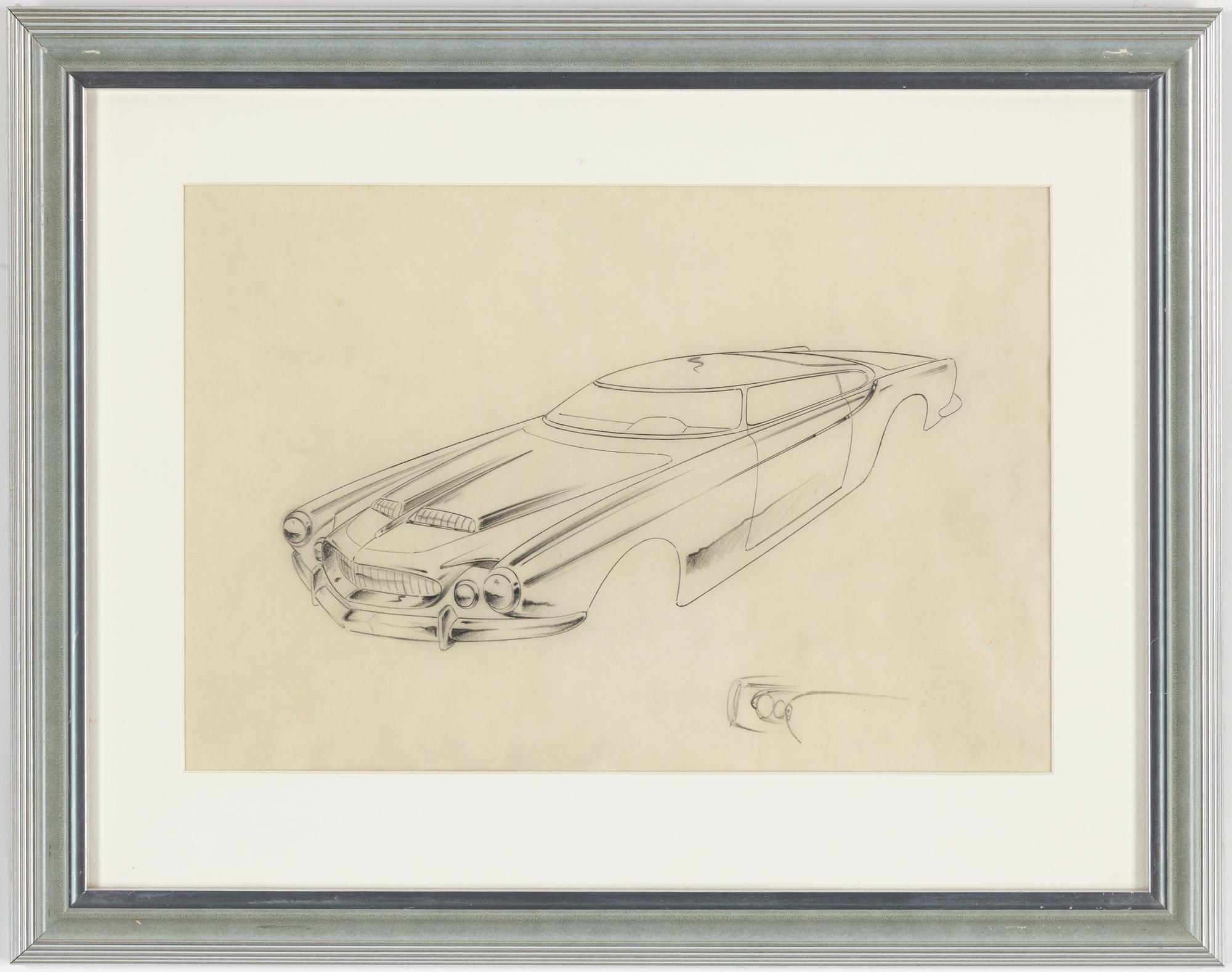 A pencil designsketch by Studio Michelotti.