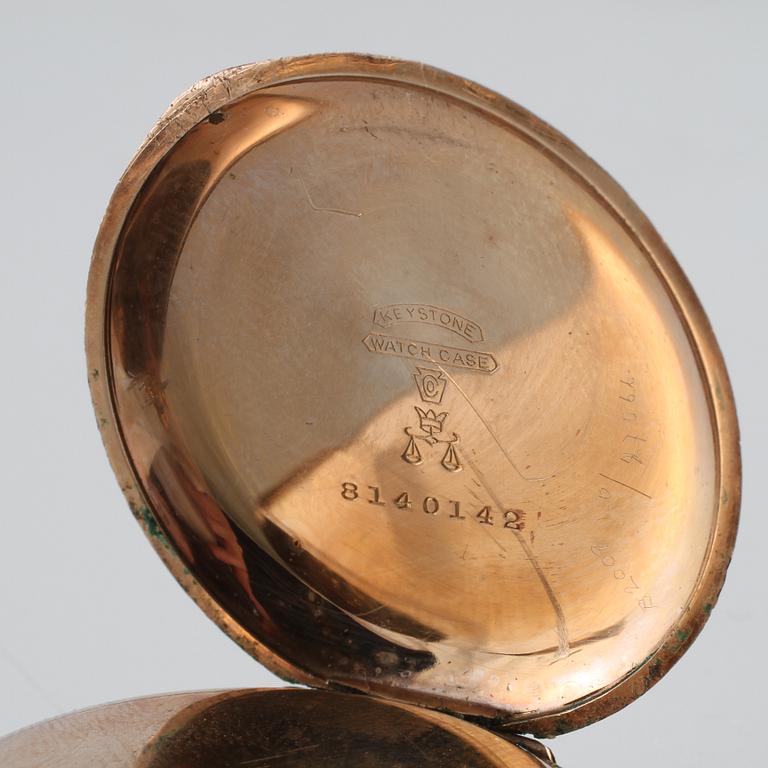 FICKUR, 2 st, 14 k guld samt double, Elgin, 1921 samt 1911.