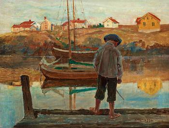 Carl Wilhelmson, Boy fishing.