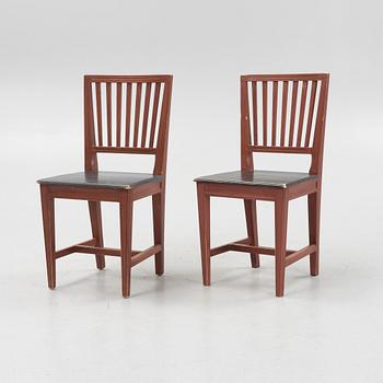 Chairs, a set of six, Leksand model, late 20th century.