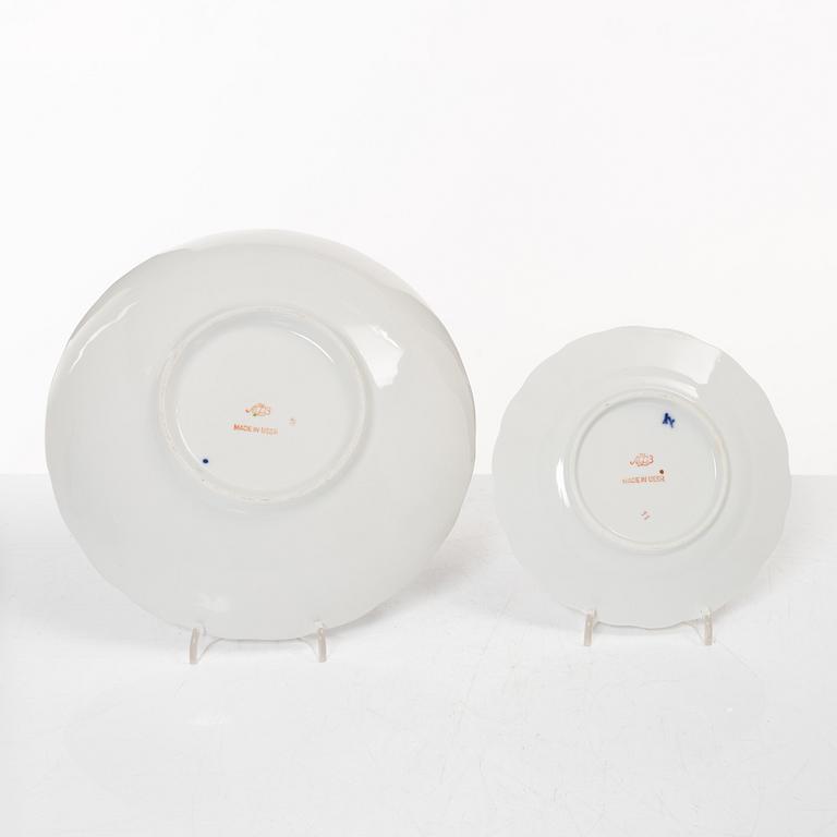 A 35-piece 'Cobalt Net' porcelain  Lomonosov, Soviet Union.