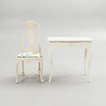 Ladies' writing desk with chair, Rococo style.