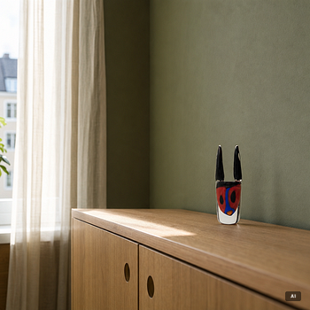 Erik Höglund, a glass scukpture/vase, Studioglas Strömbergshyttan, Sweden, 1992.