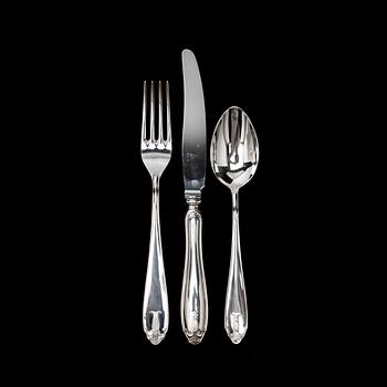 BESTICKSERVIS, 24 delar. Silver, G.A.B "Vasa" 1900-talets slut, ca 1500g inkl stålblad.