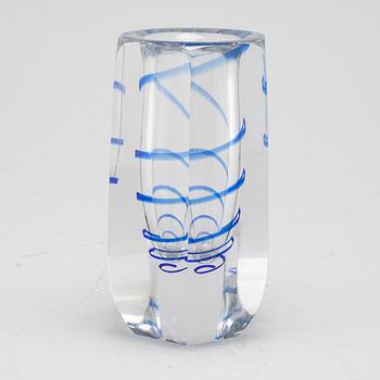 a glass vase for Kosta, signed B and dated 1944.