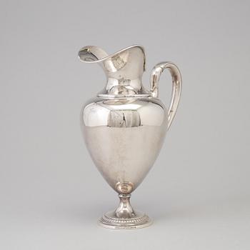 A German sterling silver claret jug, early 20th century.