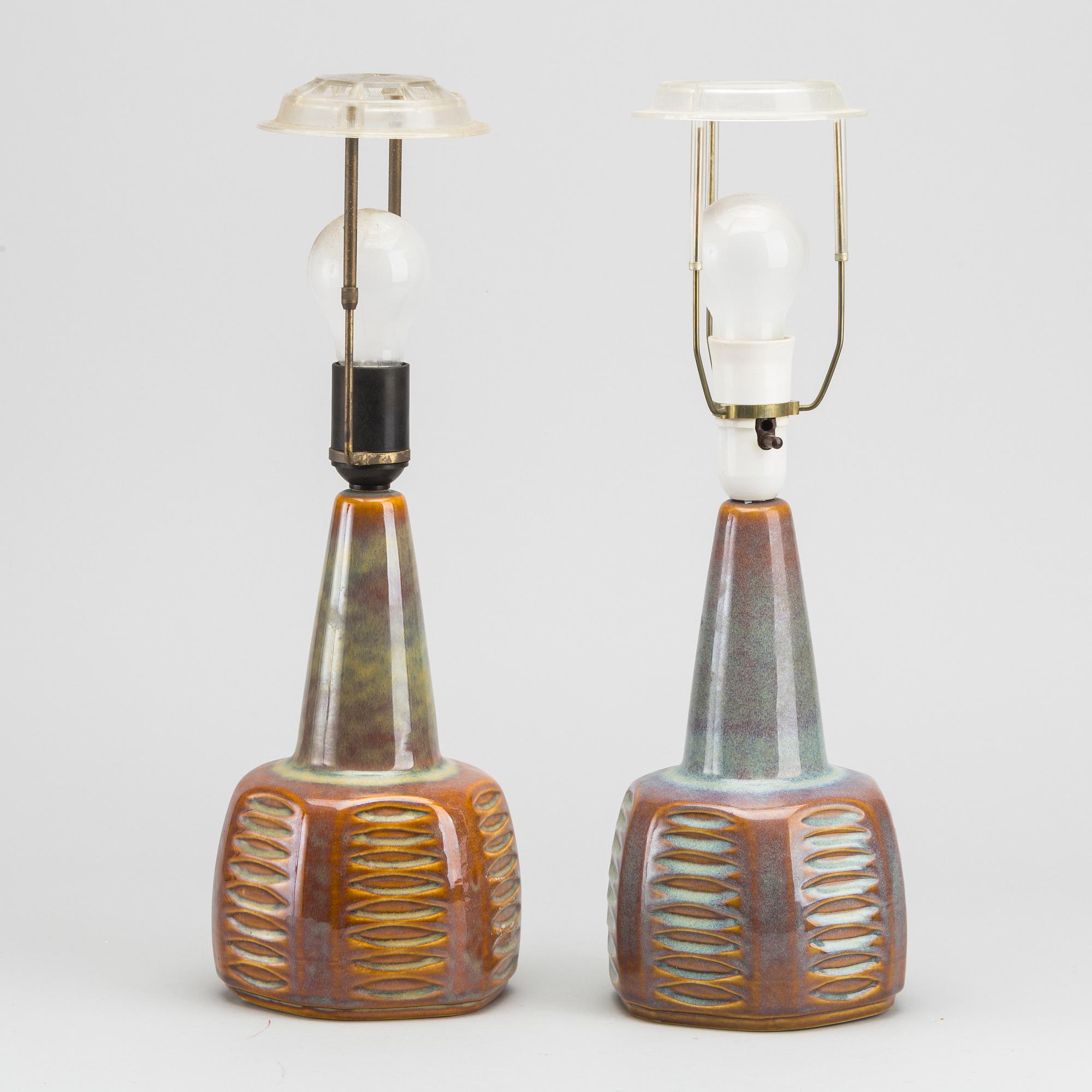 2 PCS OF TABLE LAMPS, Einar Johansen, Söholm stentöj, Bornholm, Denmark, second half of the 20th century,